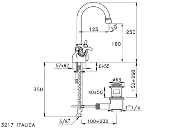 ITALICA 3217 - 1 hole washbasin tap by RUBINETTERIE STELLA - view 3
